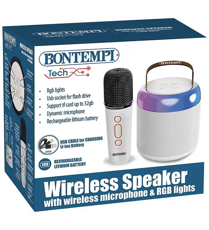 Goedkoop Bontempi Mini Luidspreker m. Microfoon/Lamp - Draadloos
