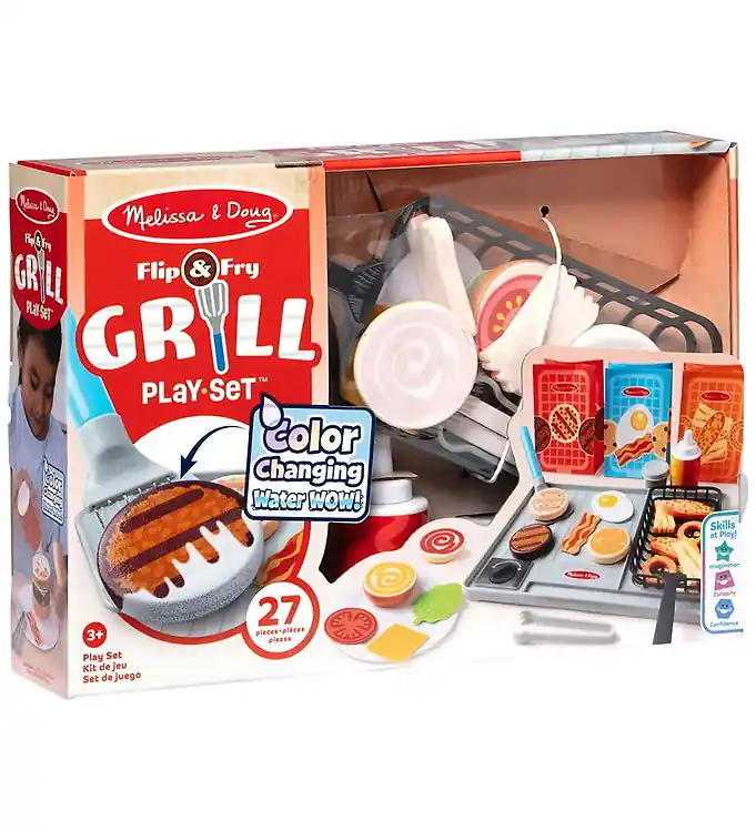 Melissa & Doug Speelgoedeten - 27 Onderdelen - Flip & Fry Grill Premium
