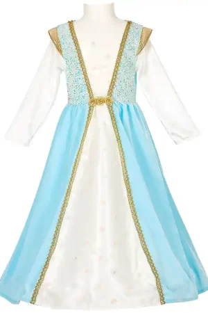 Souza Verkleedkleren - Prinses - Josephina - Wit/Lichtblauw Nu Kopen