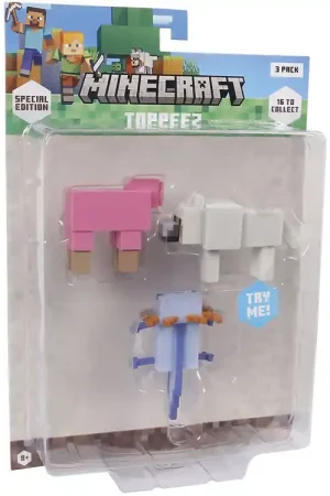 Minecraft Speelgoedfiguren - 3D Speciale Editie - 3-pack Flitsaanbieding
