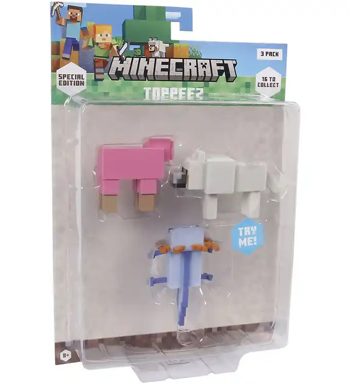 Minecraft Speelgoedfiguren - 3D Speciale Editie - 3-pack Flitsaanbieding