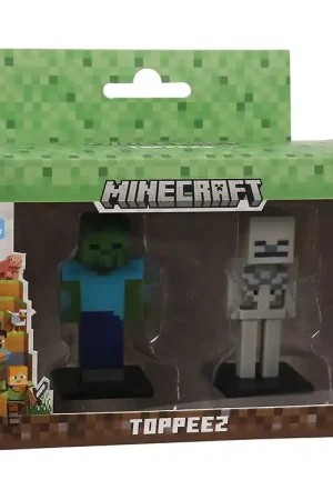 Minecraft Speelgoedfiguren - 3D - 2-pack - Zombie/Skeleton Finale Uitverkoop