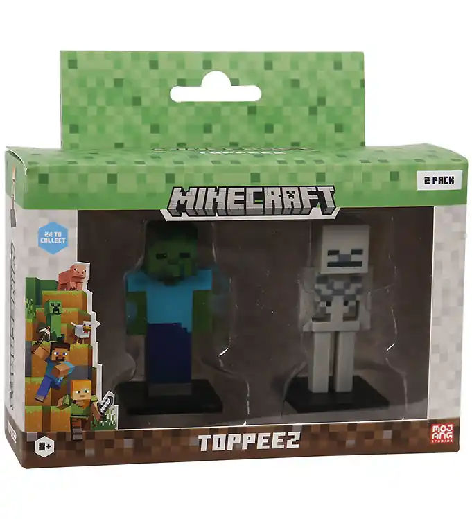 Minecraft Speelgoedfiguren - 3D - 2-pack - Zombie/Skeleton Finale Uitverkoop