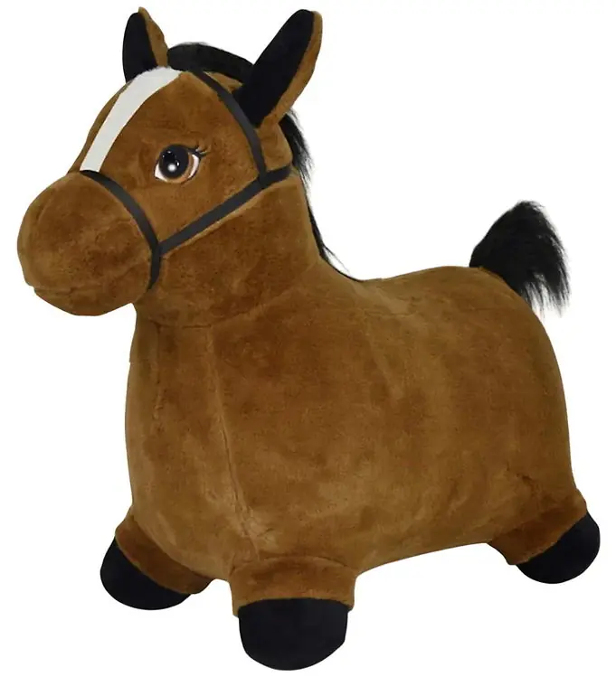 Gereduceerde Prijs Krea Hinkelen - Hop & Bounce Pluche Horse - Bruin