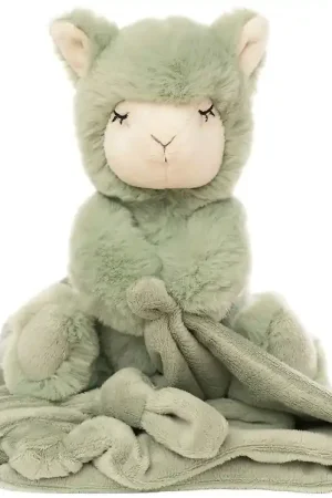 NatureZoo Knuffeldoekjes - Lama - 35x35 cm - Dusty Groen Fabrieksprijs