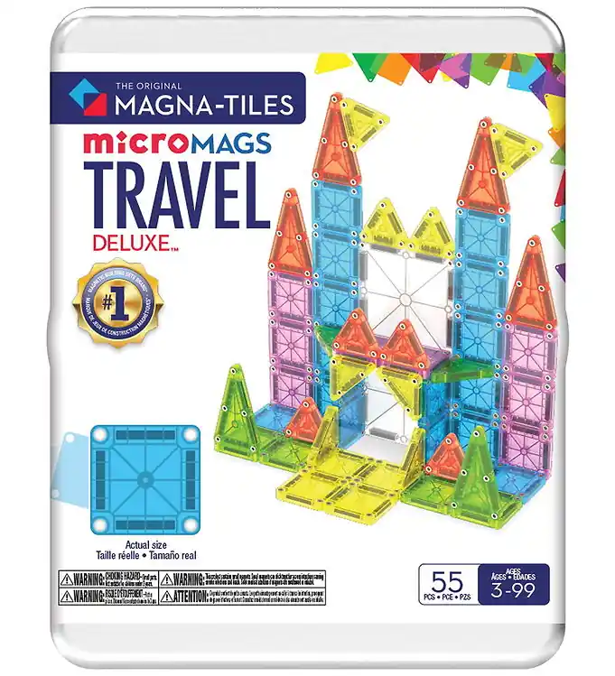 Direct Beschikbaar Magna-Tiles Magneetset - 55 Onderdelen - Deluxe Travel Set + Mic