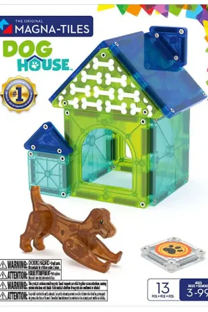 Seizoensaanbieding Magna-Tiles Magneetset - 13 Onderdelen - Dog Huis + MicroMAGS