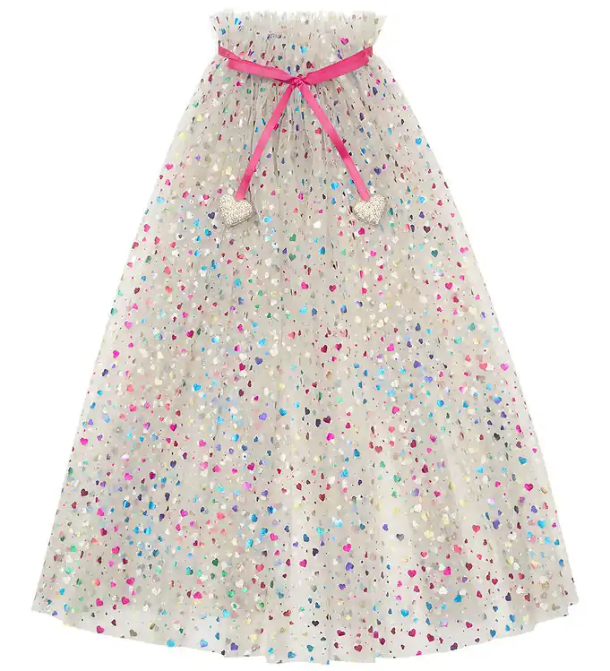 Rechtstreeks Van De Fabrikant Mimi & Lula Cape - Tule - Beige Rainbow Hearts