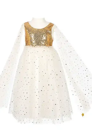 Souza Verkleedkleren - Prinses - Dorianne - Wit/Goud Goedkoop