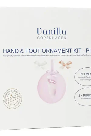 Vanilla Copenhagen Hand- en voetafdruk Set m. Lint - Roze Koop Online