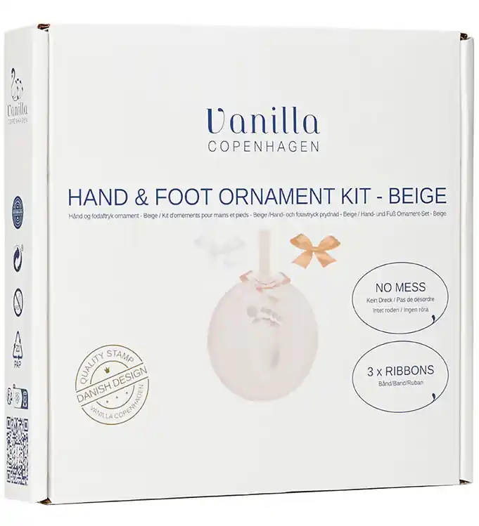 Vanilla Copenhagen Hand- en voetafdrukset m. Lint - Beige Op = Op