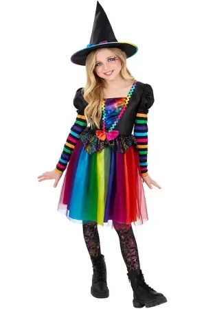 Smiffys Verkleedkleren - Rainbow Heks - Multicolour Must-Have