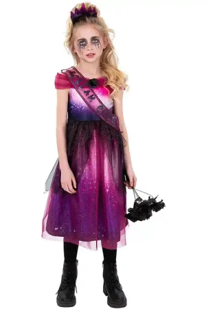 Smiffys Verkleedkleren - Schreeuwkoningin - Paars/Roze Beperkt Aanbod