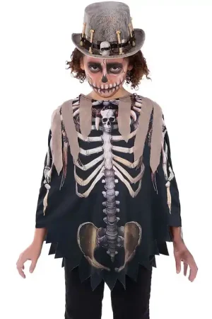 Superprijs Smiffys Verkleedkleren - Voodoo Heksendokter Poncho - Bruin/Zwar