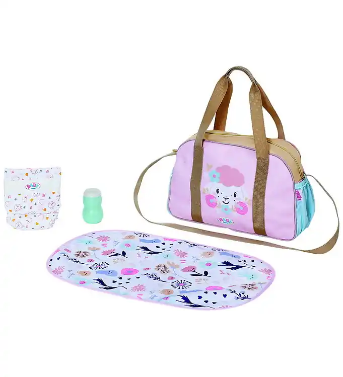 Hoge Kwaliteit Baby Born Poppen Accessoires - Verschoontas voor poppen m. Bloem