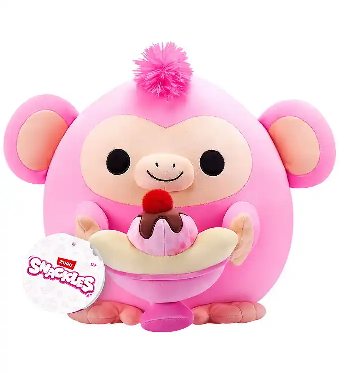 Snackles Knuffel - 20 cm - Aapje Ellie m. Bananensplit Shop Nu