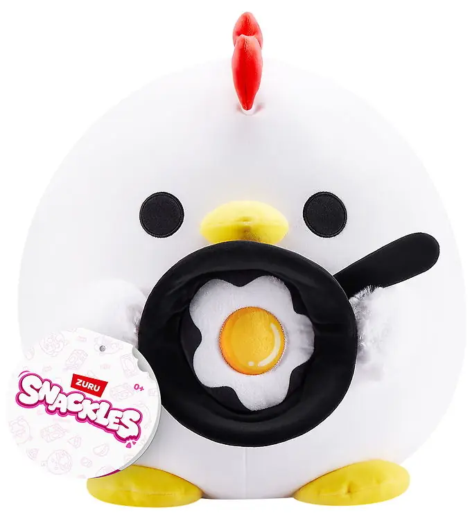Snackles Knuffel - 20 cm - De kip Rufus m. Gebakken Eieren Op = Op