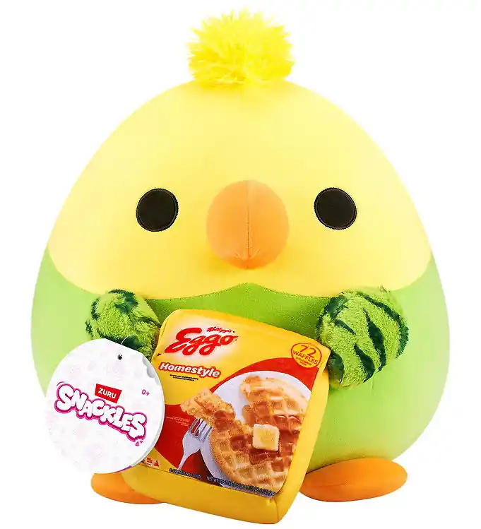 Snackles Knuffel - 20 cm - Papegaai Bliss m. Eggo Wafels Korting