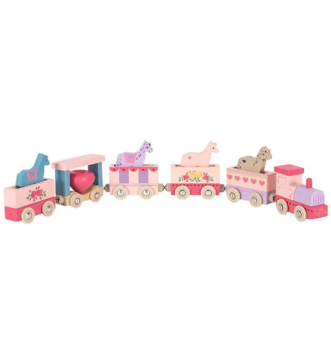 Hoge Kwaliteit Konges Sløjd Trein - Beuken - Unicorn - Roze