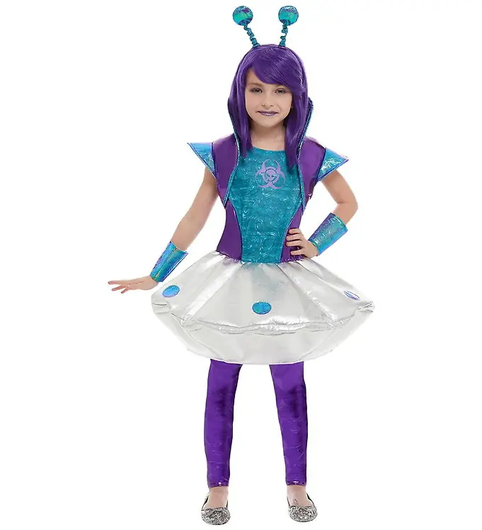 Smiffys Verkleedkleren - Alienmeisje - Silver Laatste Versie