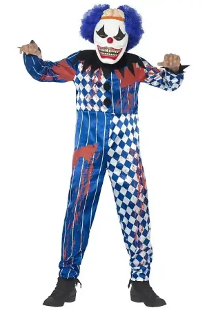 Alleen Vandaag Smiffys Verkleedkleren - Deluxe Sinistere Clown - Blue