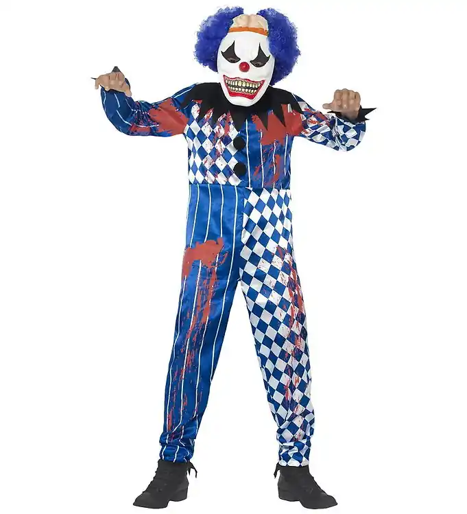 Alleen Vandaag Smiffys Verkleedkleren - Deluxe Sinistere Clown - Blue