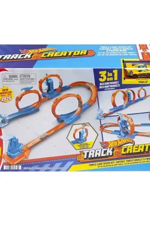Hot Wheels Racebaan - Track Maker Triple Loop Frenzy Goedkoop