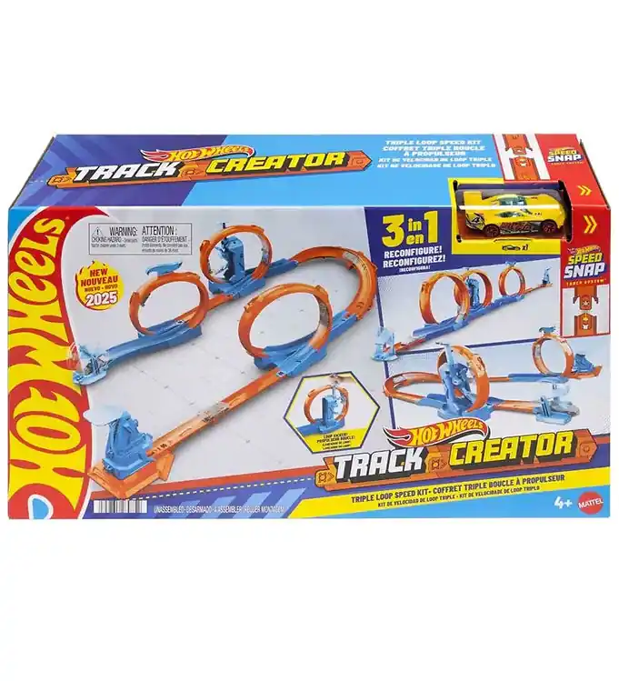 Hot Wheels Racebaan - Track Maker Triple Loop Frenzy Goedkoop