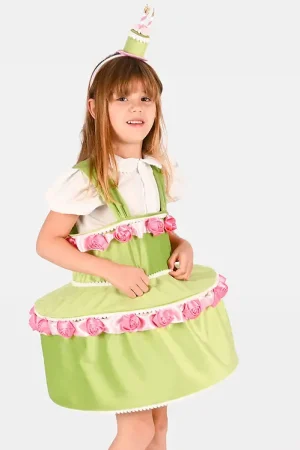 Uitverkoop Den Goda Fen Verkleedkleren - Dress Cake w Diadeem - Green