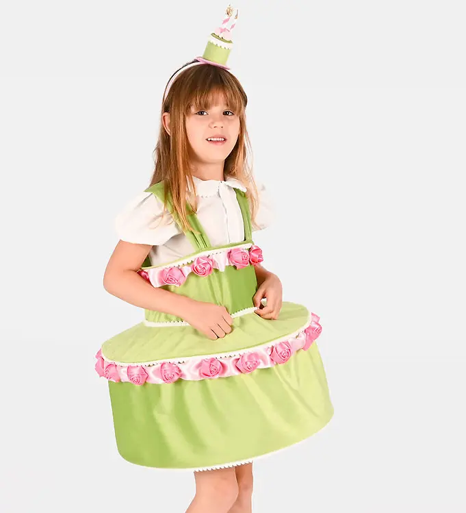Uitverkoop Den Goda Fen Verkleedkleren - Dress Cake w Diadeem - Green