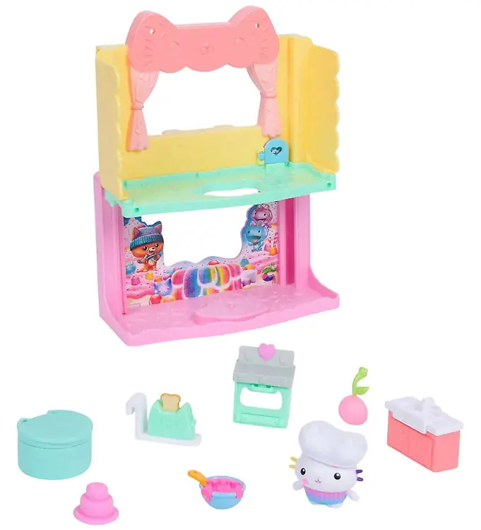 Actieprijs Gabby's Dollhouse Set - 10 Onderdelen - Cakey's Sprinkle Kitchen