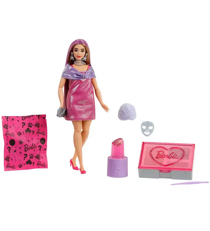Aanbieding Barbie Pop - Party Uitgepakt Roze Curvy Doll