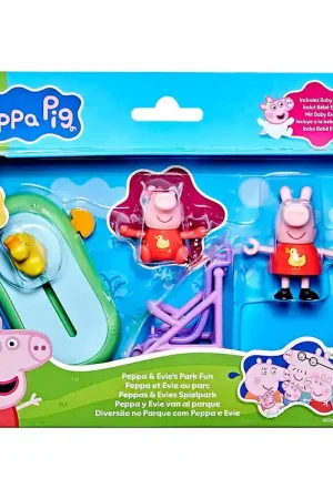 Peppa Pig Speelgoedfiguren - 4 st. - Peppa & Evie's Park Fun Aanbieding