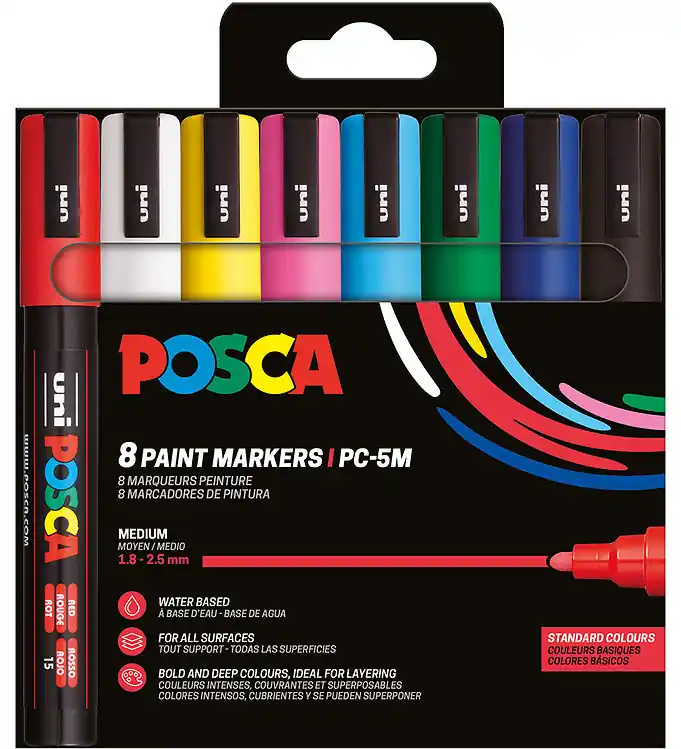 Express Levering Posca Markers - PC-5M - 8 st. - Multicolour