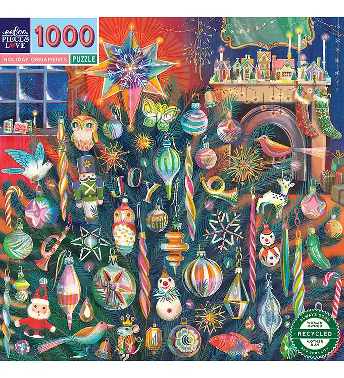 Hoge Kwaliteit Eeboo Puzzel - 1000 Bakstenen - 58,4x58,4 cm - Holiday Ornament