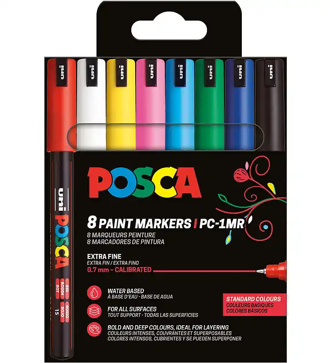 Laatste Versie Posca Markers - PC-1m - 8 st. - Multicolour