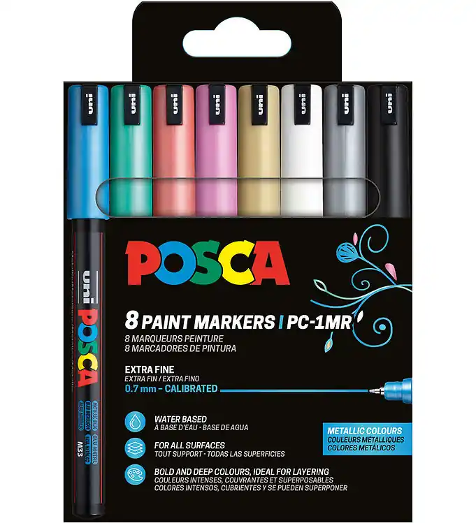Dagaanbieding Posca Markers - PC-1m - 8 st. - Metallic Kleuren
