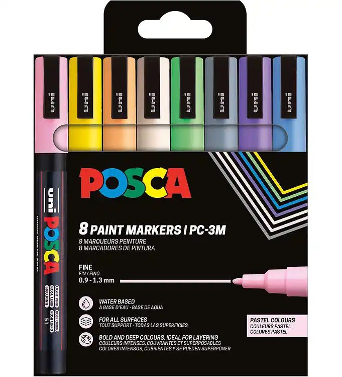 Posca Markers - PC-3M - 8 st. - Pastel Flitsaanbieding
