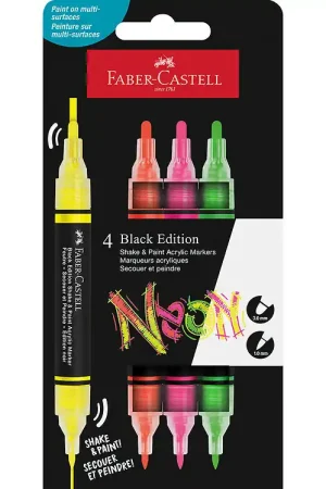 Faber-Castell Markers - Schudden & Schilderen Acryl - 4 st. - Ne Koop Vandaag