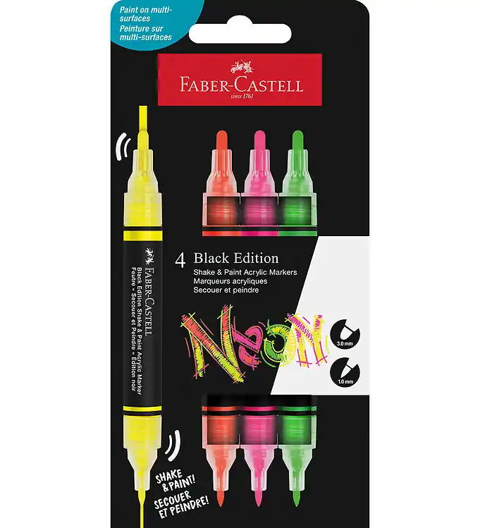 Faber-Castell Markers - Schudden & Schilderen Acryl - 4 st. - Ne Koop Vandaag