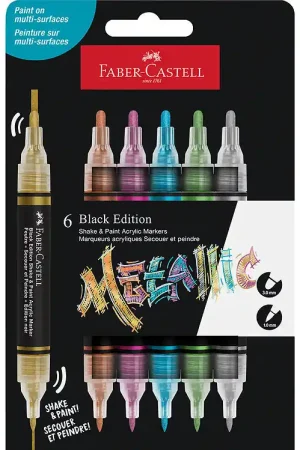 Snelle Levering Faber-Castell Markers - Schudden & Schilderen Acryl - 6 st. - Me