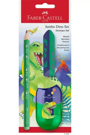 Faber-Castell Potlodenset - Dinosaur Jumbo - 3 Onderdelen - Groe Hete Deal