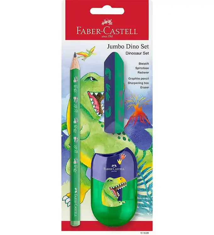 Faber-Castell Potlodenset - Dinosaur Jumbo - 3 Onderdelen - Groe Hete Deal