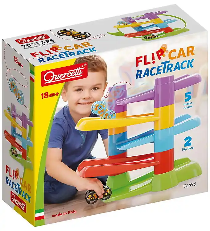 Uitverkoop Quercetti Racebaan - Flip Car - 7 Onderdelen - 06496