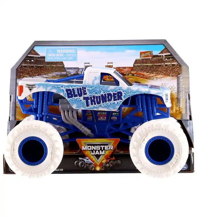 Hete Deal Monster Jam Verzamelaar Truck - 1:24 - Blue Thunder - Blauw/Wit