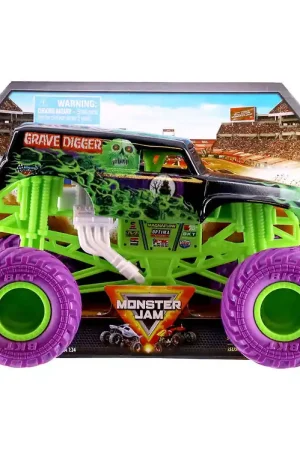 Beste Prijs Monster Jam Verzamelaar Truck - 1:24 - Doodgraver - Groen/Paars