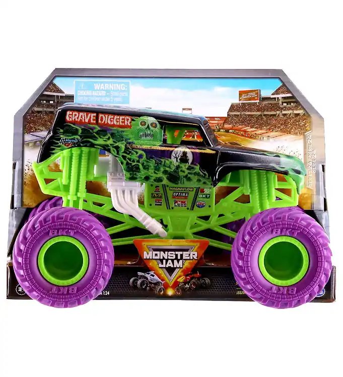 Beste Prijs Monster Jam Verzamelaar Truck - 1:24 - Doodgraver - Groen/Paars