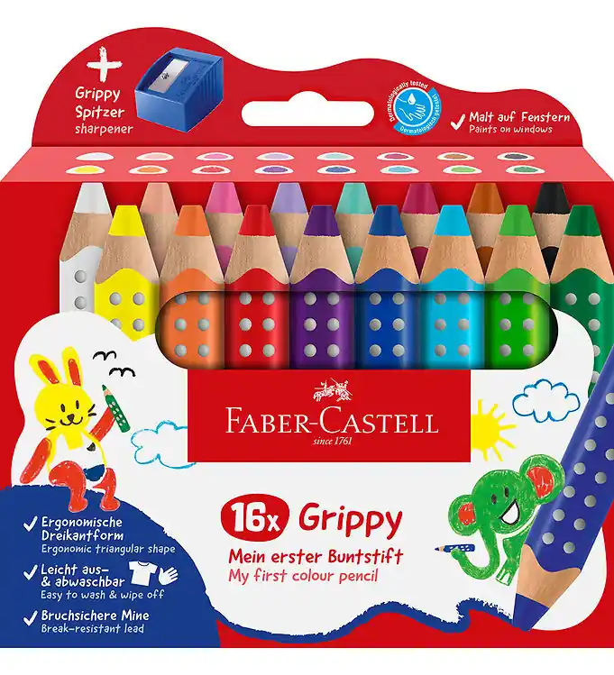 Meest Verkocht Faber-Castell Kleurpotloden - XXL Jumbo Grip + Tips - 16 st.