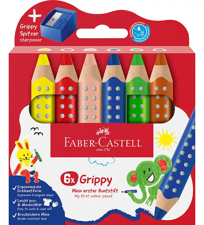 Korting Faber-Castell Kleurpotloden - XXL Jumbo Grip + Tips - 6 st.