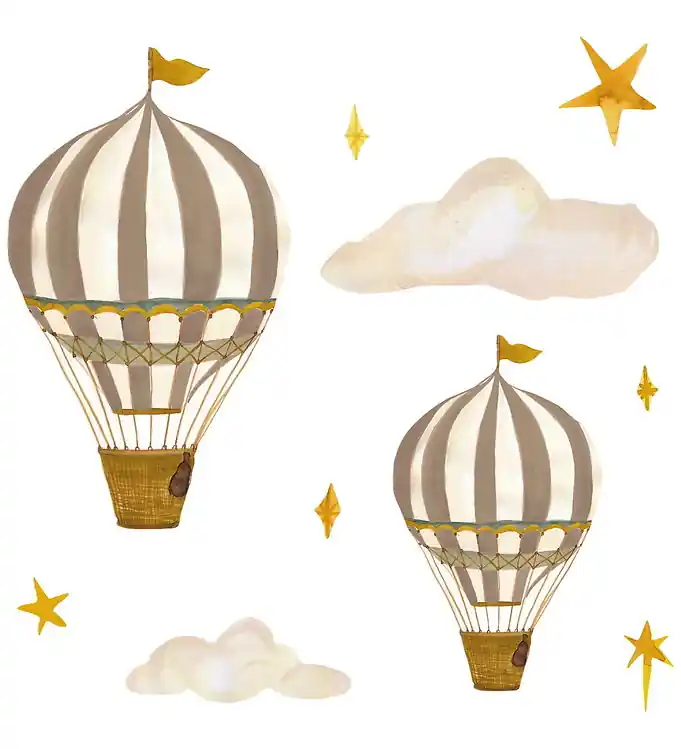 That's Mine Muurstickers - Dreamy ballonnen - Bruin Beperkt Aanbod